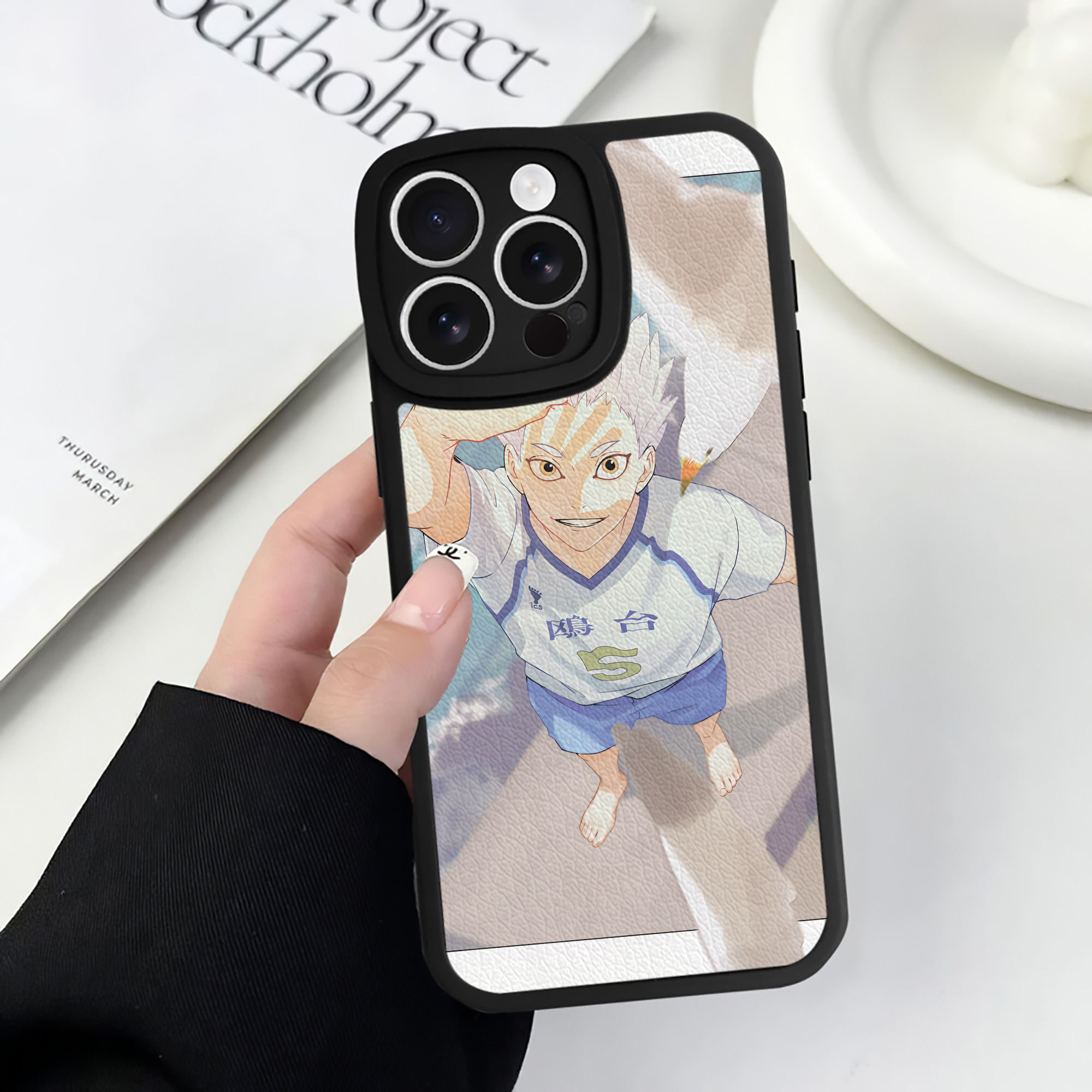 （画像用） ハイキュー!! Haikyu!! 【iPhone 16シリーズ対応】シリコンスマホケース（レザー調） 材質：シリコン